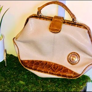 Vintage Croc Purse w Gold Emblem
